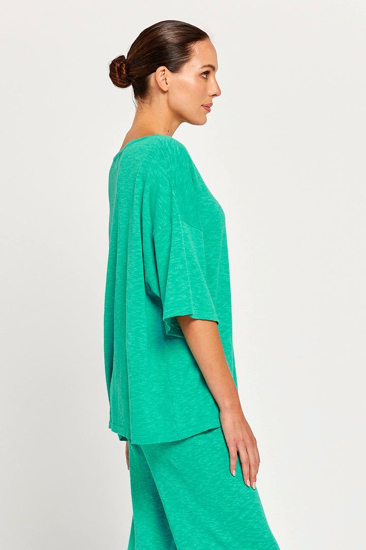BY RIDLEY Womens Savannah Linen Top - Emerald, WOMENS TOPS & SHIRTS, BY RIDLEY, Elwood 101