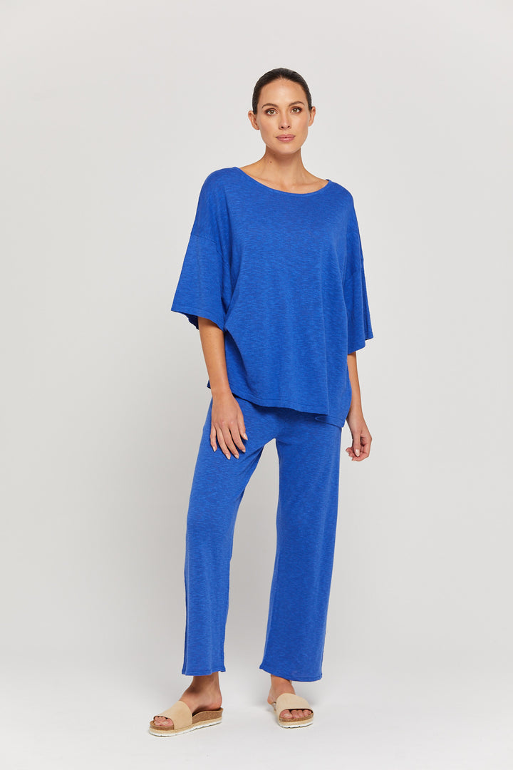 BY RIDLEY Womens Savannah Linen Top - Royal Blue, WOMENS TOPS & SHIRTS, BY RIDLEY, Elwood 101