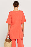 BY RIDLEY Womens Teresa Linen Top - Coral, WOMENS TOPS & SHIRTS, BY RIDLEY, Elwood 101