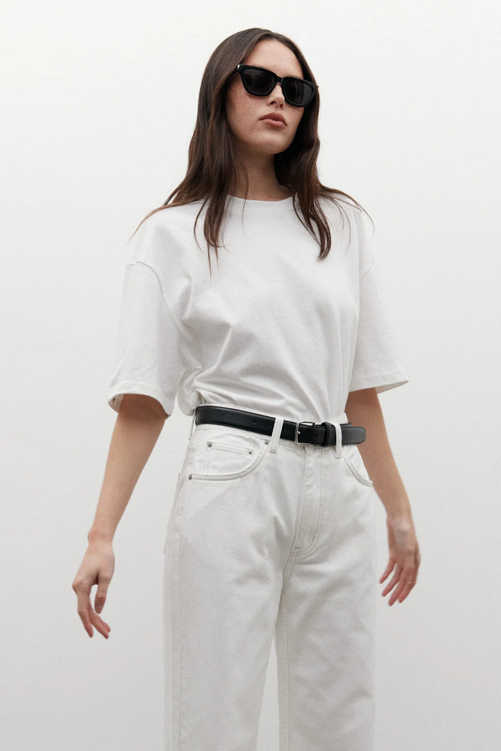 BAYSE BRAND Womens Jonas Boyfriend Tee - White, WOMENS TEES & TANKS, BAYSE BRAND, Elwood 101