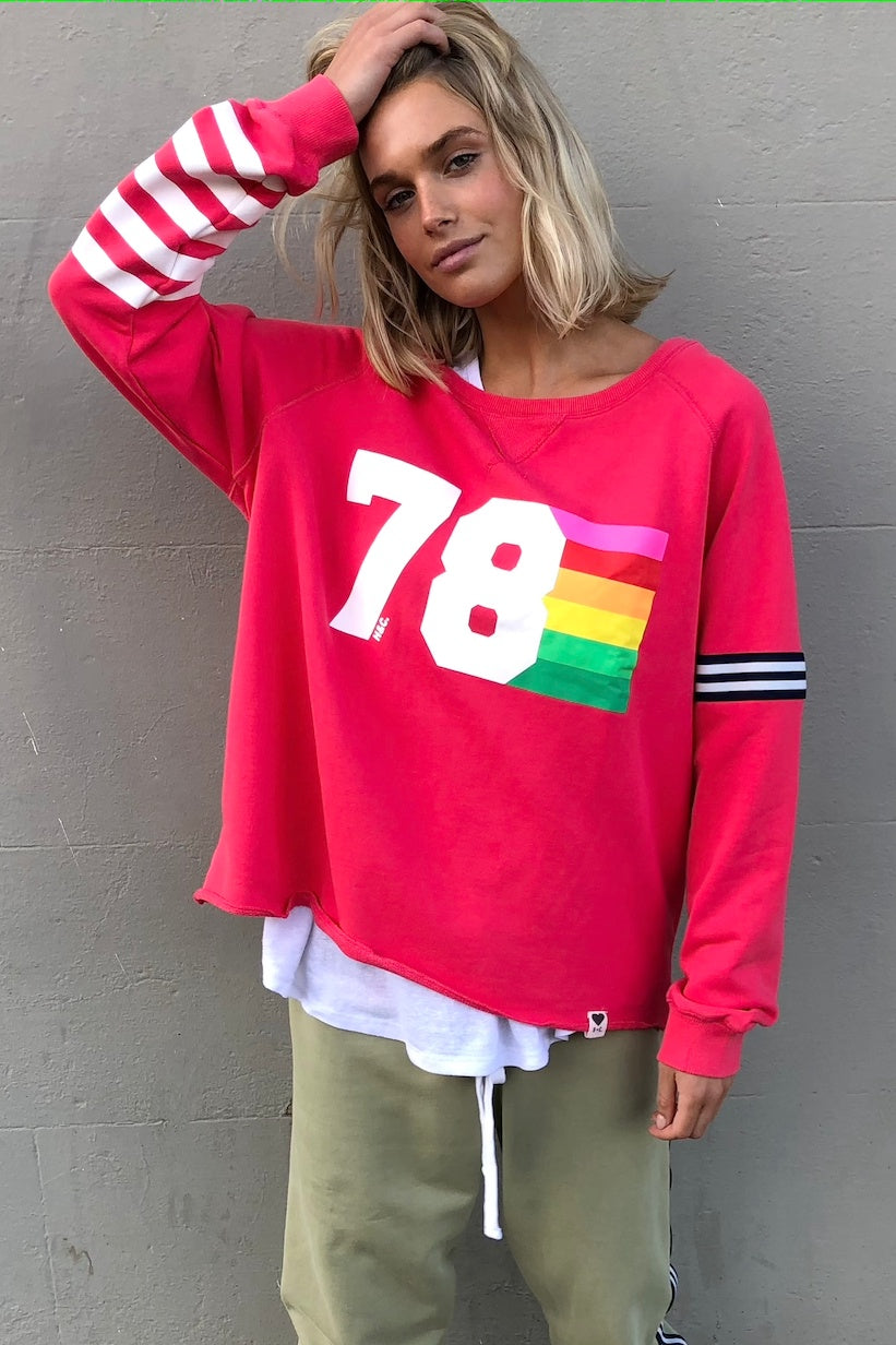 HAMMILL & CO Womens Retro 78 Sweat in Red, WOMENS KNITS & SWEATERS, CAT HAMMILL, Elwood 101