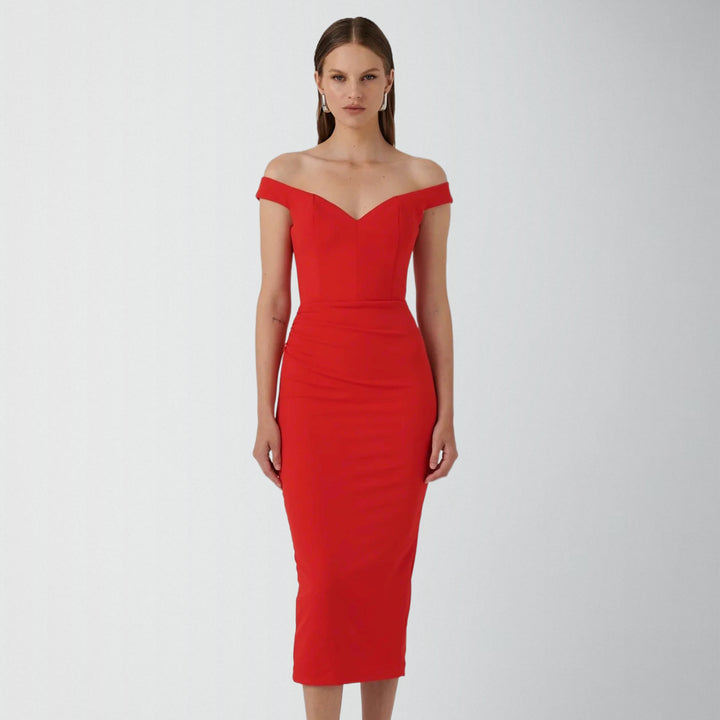 EFFIE KATS Womens AAMI Midi Dress - Red, WOMENS DRESSES, EFFIE KATS, Elwood 101