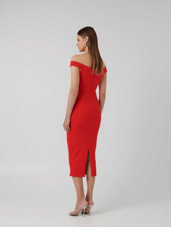 EFFIE KATS Womens AAMI Midi Dress - Red, WOMENS DRESSES, EFFIE KATS, Elwood 101