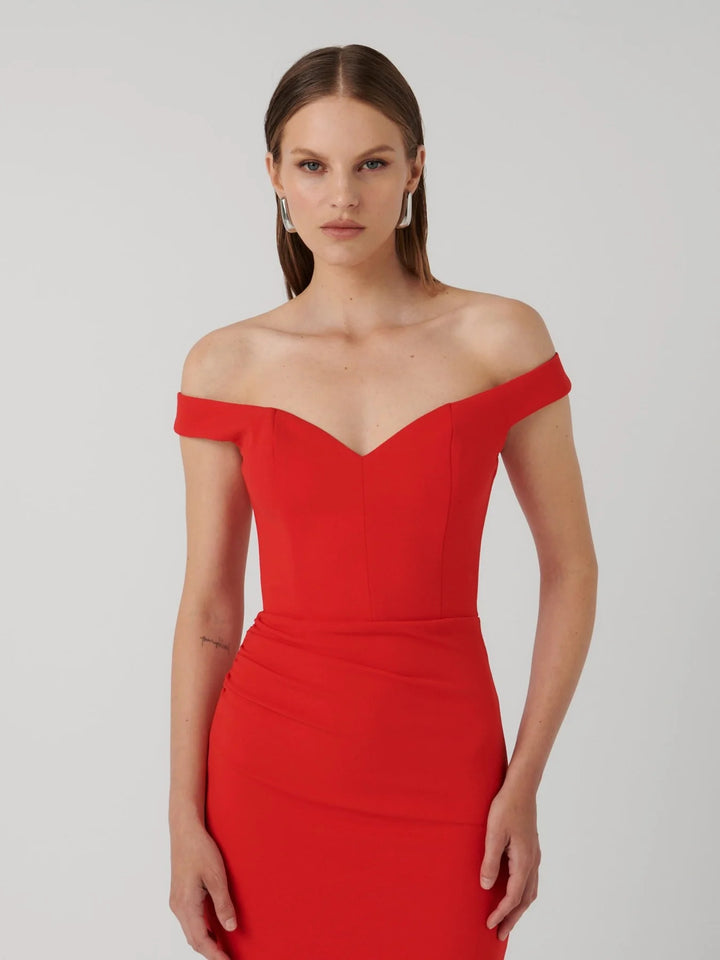 EFFIE KATS Womens AAMI Midi Dress - Red, WOMENS DRESSES, EFFIE KATS, Elwood 101