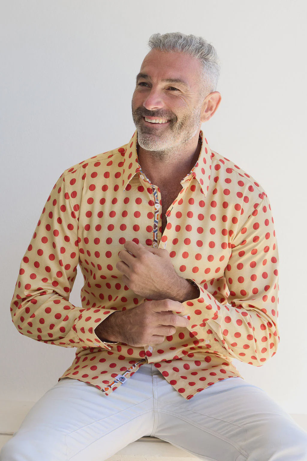 English Laundry Luton Polka Dot Shirt Amber | Cotton Shirt