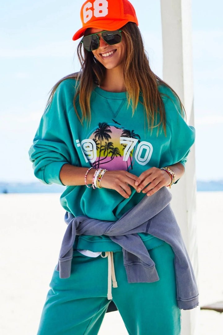 HAMMILL & CO Womens 1970 Beach Vintage Sweat - Faded Jade, WOMENS KNITS & SWEATERS, CAT HAMMILL, Elwood 101