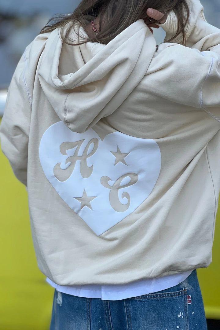 HAMMILL & CO Womens My Boyfriends Oversized Hoodie - Natural, WOMENS HOODIES, CAT HAMMILL, Elwood 101