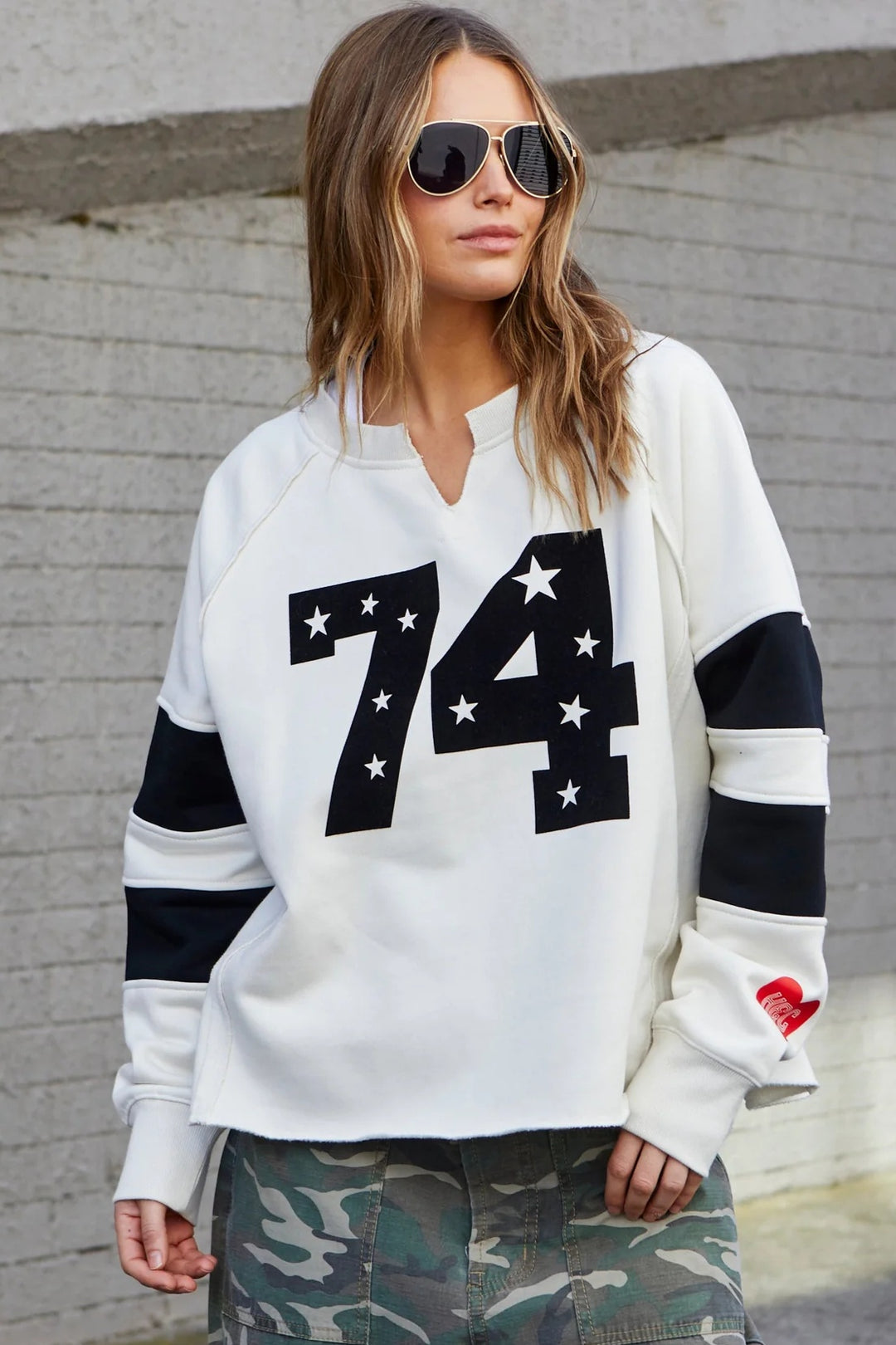 HAMMILL & CO Womens Panelled Sleeve 74 Sweat Natural, WOMENS KNITS & SWEATERS, CAT HAMMILL, Elwood 101