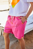HAMMILL & CO Womens Gelati Pink Cotton Shorts - Bubblegum Pink, WOMENS SHORTS, CAT HAMMILL, Elwood 101