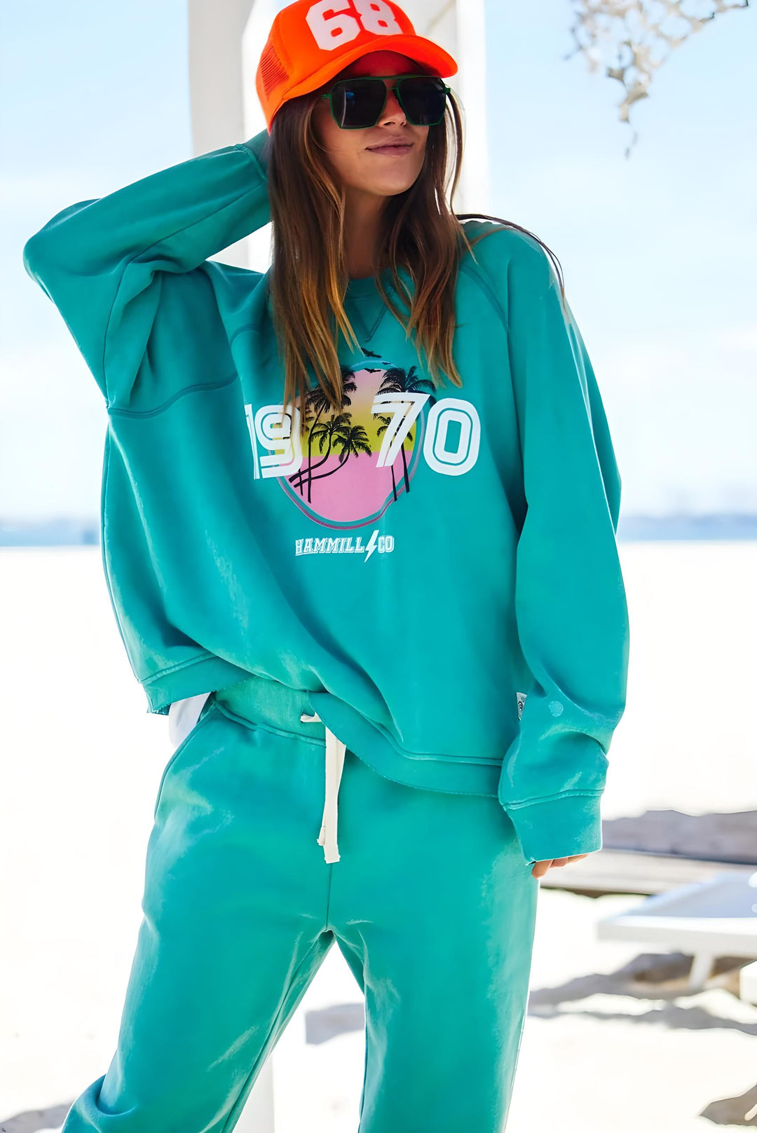 HAMMILL & CO Womens 1970 Beach Vintage Sweat - Faded Jade, WOMENS KNITS & SWEATERS, CAT HAMMILL, Elwood 101