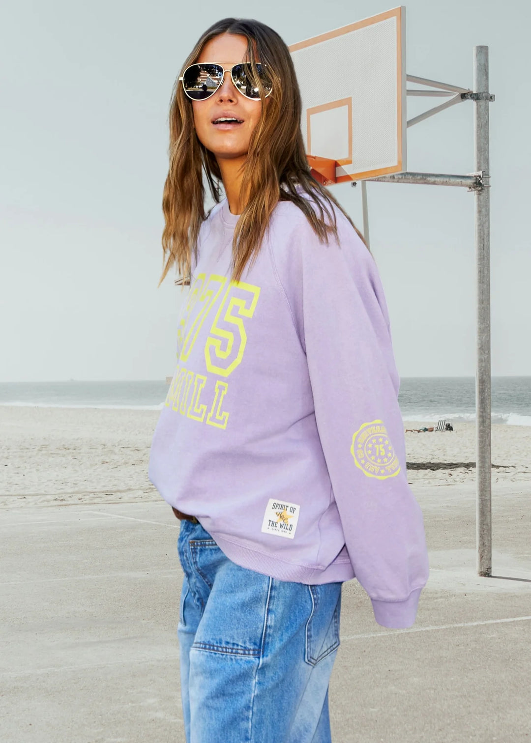 HAMMILL & CO Womens 1975 Hammill & Co Logo Vintage Wash Sweat - Washed Mauve, WOMENS KNITS & SWEATERS, CAT HAMMILL, Elwood 101