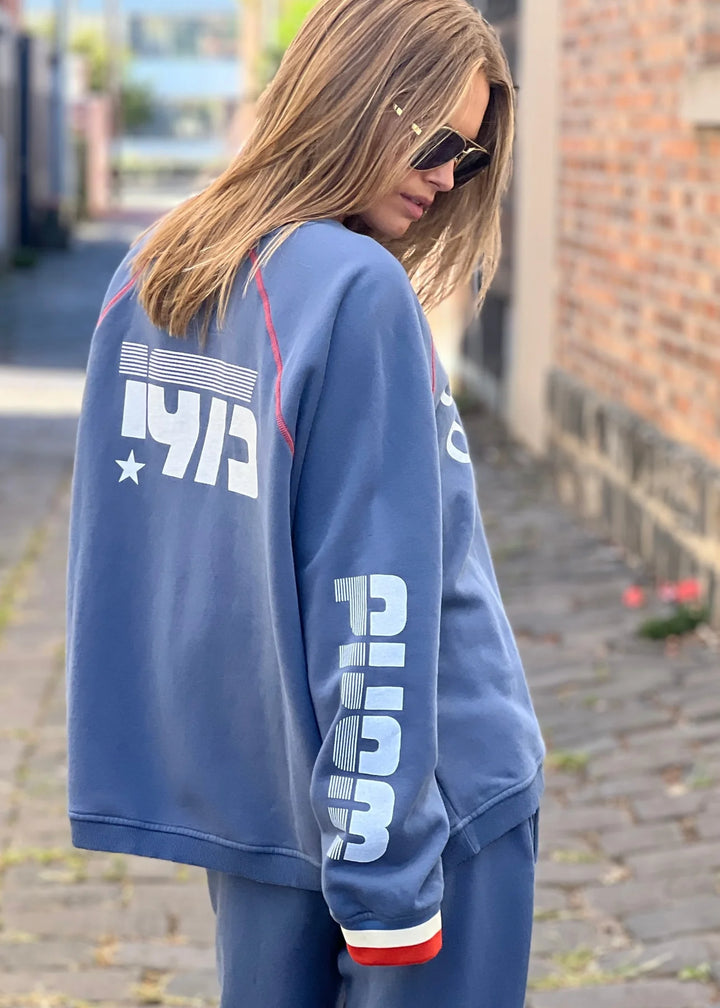 HAMMILL & CO Womens Fleecy Stormy Sweat - Denim Blue, WOMENS KNITS & SWEATERS, CAT HAMMILL, Elwood 101