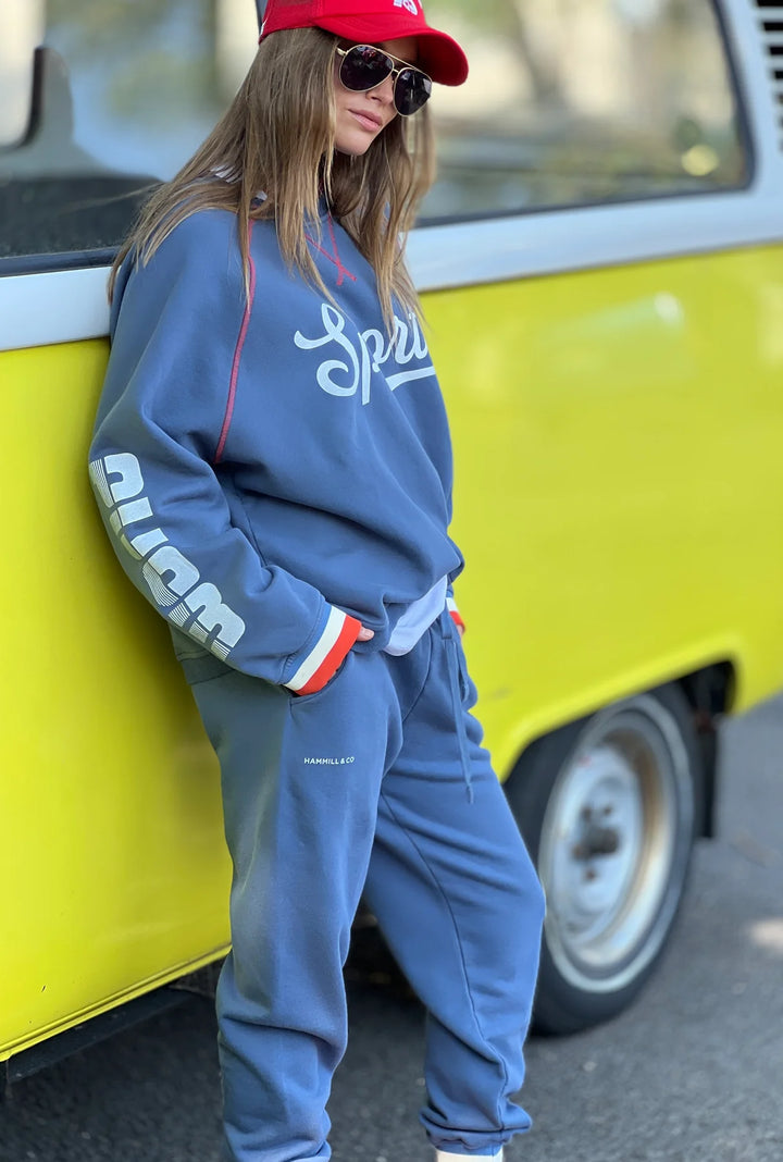 HAMMILL & CO Womens Fleecy Stormy Sweat - Denim Blue, WOMENS KNITS & SWEATERS, CAT HAMMILL, Elwood 101