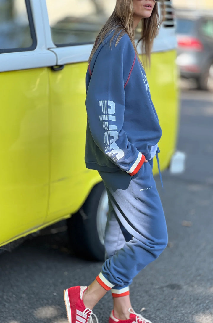 HAMMILL & CO Womens Fleecy Stormy Sweat - Denim Blue, WOMENS KNITS & SWEATERS, CAT HAMMILL, Elwood 101