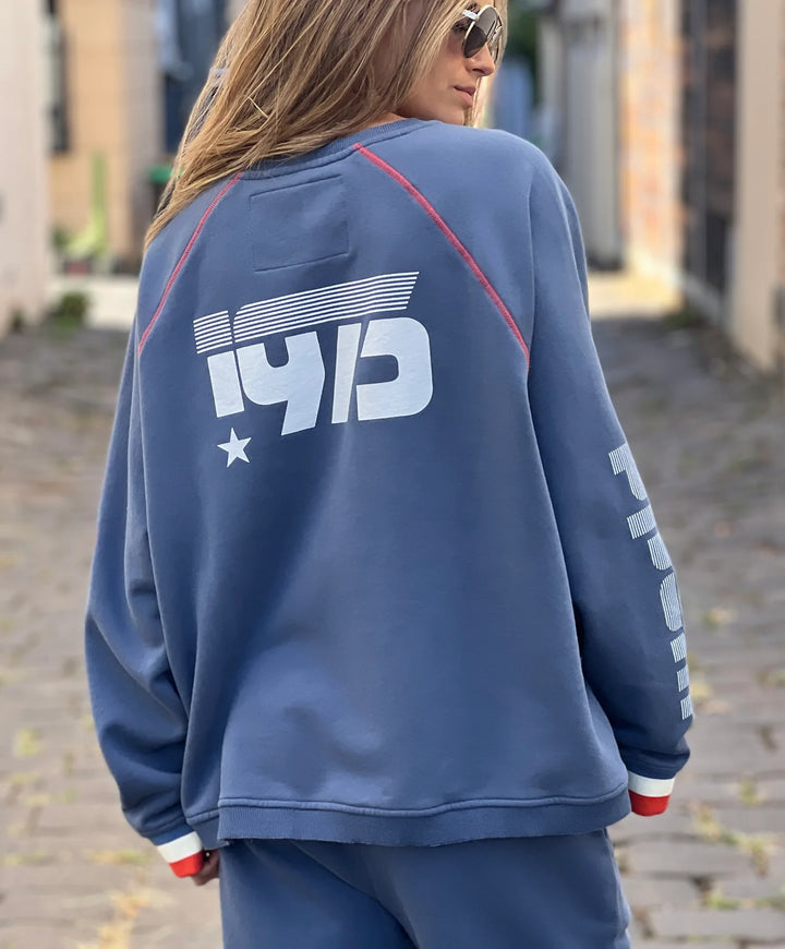 HAMMILL & CO Womens Fleecy Stormy Sweat - Denim Blue, WOMENS KNITS & SWEATERS, CAT HAMMILL, Elwood 101