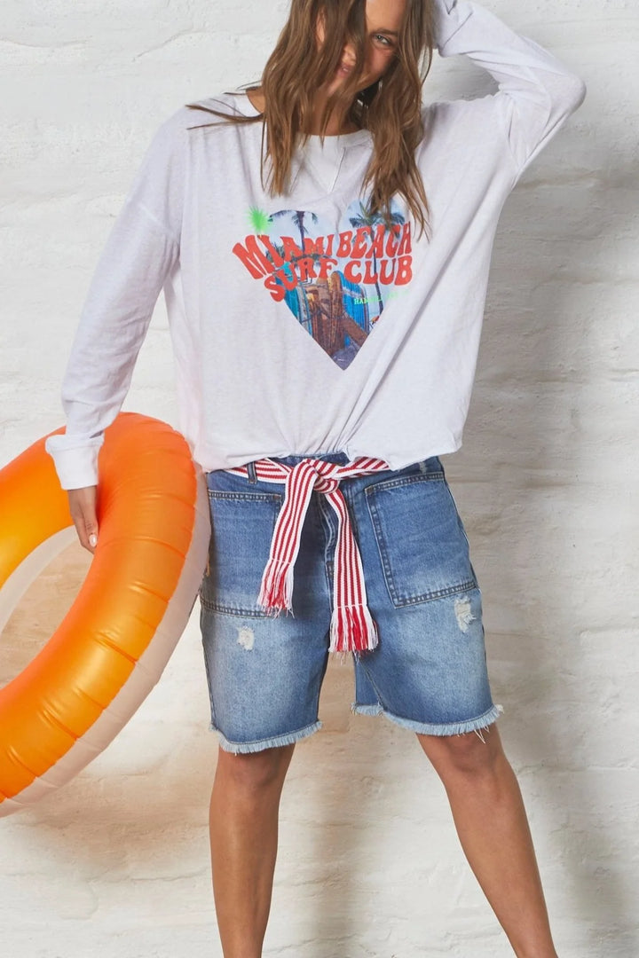 HAMMILL & CO Womens Miami Long Sleeve Tee - White, WOMENS TEES & TANKS, CAT HAMMILL, Elwood 101