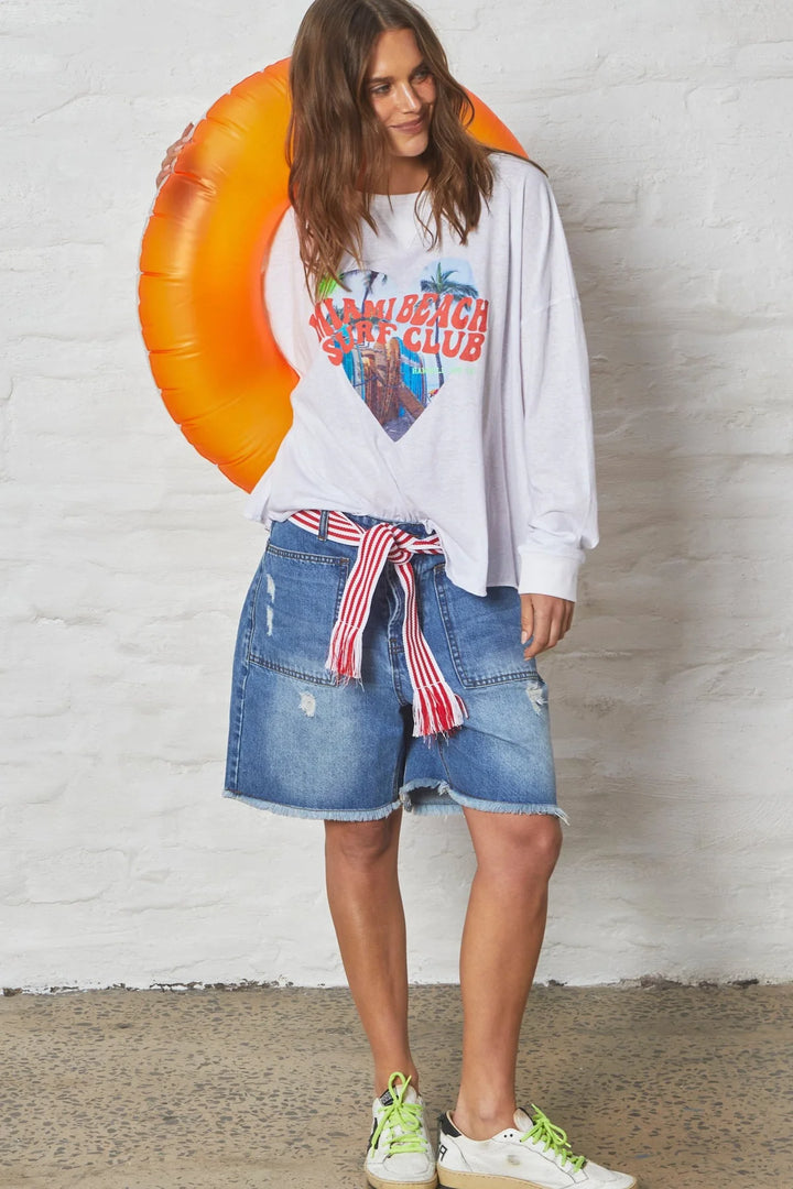 HAMMILL & CO Womens Miami Long Sleeve Tee - White, WOMENS TEES & TANKS, CAT HAMMILL, Elwood 101