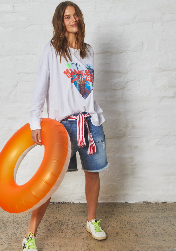 HAMMILL & CO Womens Miami Long Sleeve Tee - White, WOMENS TEES & TANKS, CAT HAMMILL, Elwood 101