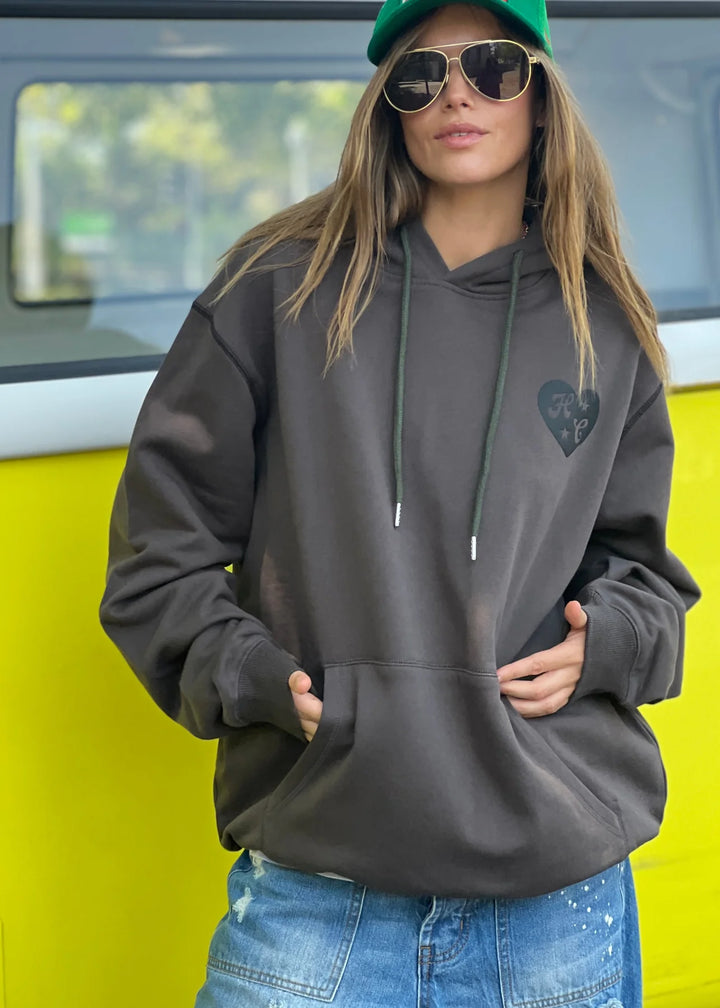 HAMMILL & CO Womens My Boyfriends Oversized Hoodie - Dark Grey, WOMENS HOODIES, CAT HAMMILL, Elwood 101