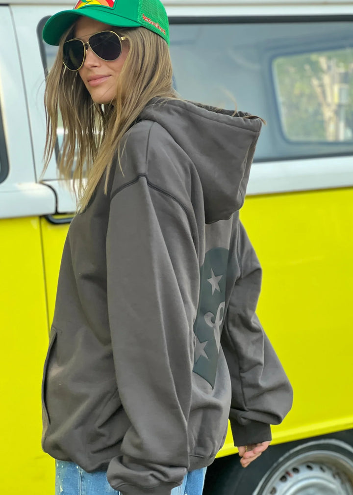 HAMMILL & CO Womens My Boyfriends Oversized Hoodie - Dark Grey, WOMENS HOODIES, CAT HAMMILL, Elwood 101