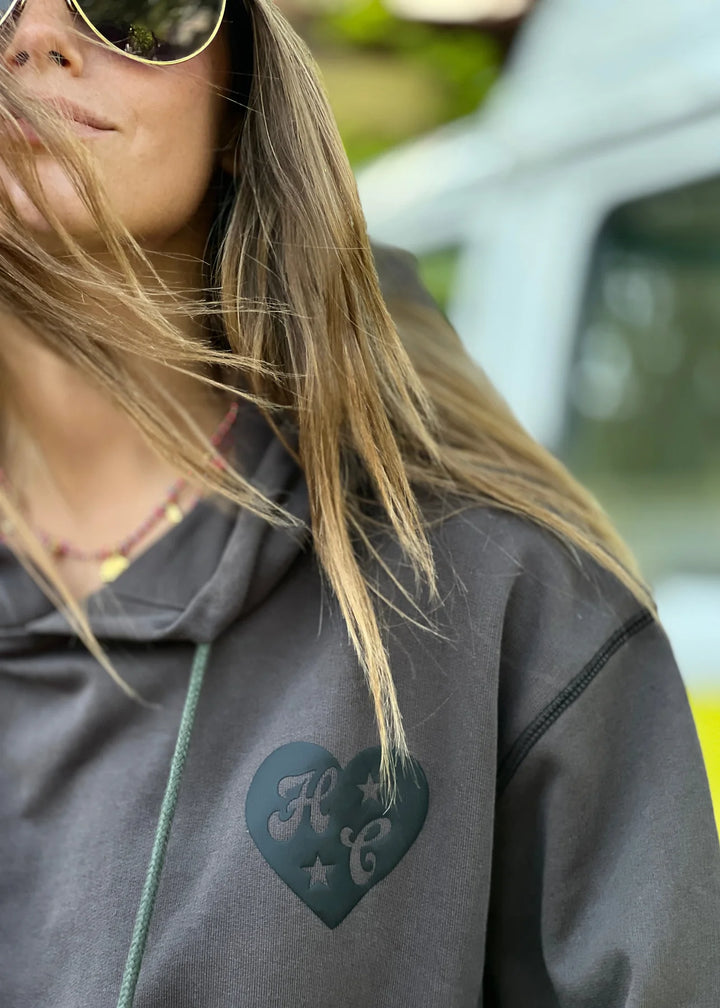 HAMMILL & CO Womens My Boyfriends Oversized Hoodie - Dark Grey, WOMENS HOODIES, CAT HAMMILL, Elwood 101