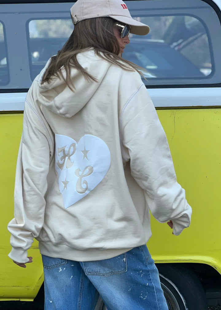 HAMMILL & CO Womens My Boyfriends Oversized Hoodie - Natural, WOMENS HOODIES, CAT HAMMILL, Elwood 101