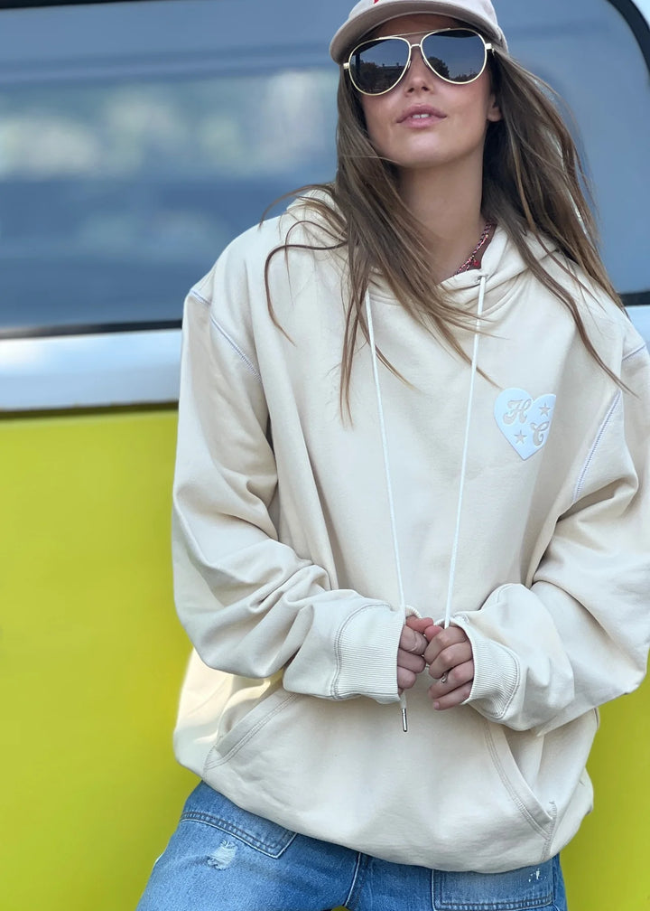 HAMMILL & CO Womens My Boyfriends Oversized Hoodie - Natural, WOMENS HOODIES, CAT HAMMILL, Elwood 101