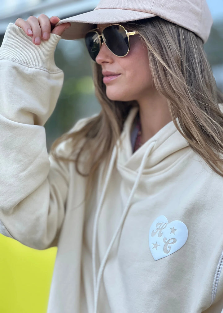 HAMMILL & CO Womens My Boyfriends Oversized Hoodie - Natural, WOMENS HOODIES, CAT HAMMILL, Elwood 101