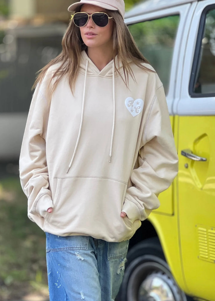 HAMMILL & CO Womens My Boyfriends Oversized Hoodie - Natural, WOMENS HOODIES, CAT HAMMILL, Elwood 101