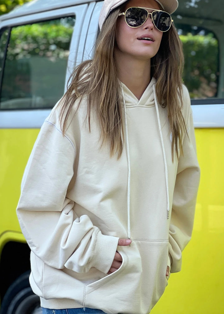 HAMMILL & CO Womens My Boyfriends Oversized Hoodie - Natural, WOMENS HOODIES, CAT HAMMILL, Elwood 101