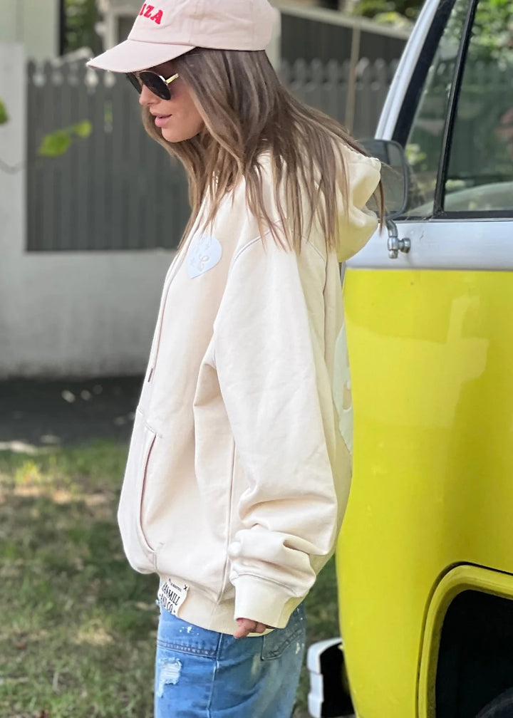 HAMMILL & CO Womens My Boyfriends Oversized Hoodie - Natural, WOMENS HOODIES, CAT HAMMILL, Elwood 101