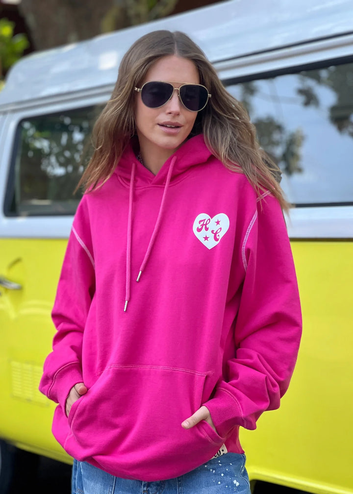 HAMMILL & CO Womens My Boyfriends Oversized Hoodie - Pink, WOMENS HOODIES, CAT HAMMILL, Elwood 101