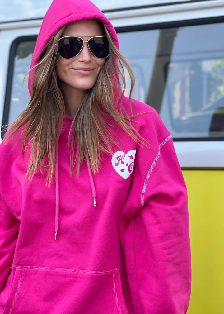 HAMMILL & CO Womens My Boyfriends Oversized Hoodie - Pink, WOMENS HOODIES, CAT HAMMILL, Elwood 101