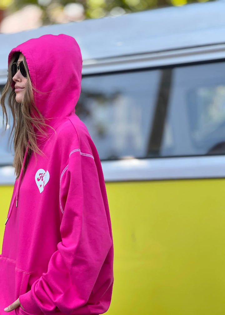 HAMMILL & CO Womens My Boyfriends Oversized Hoodie - Pink, WOMENS HOODIES, CAT HAMMILL, Elwood 101