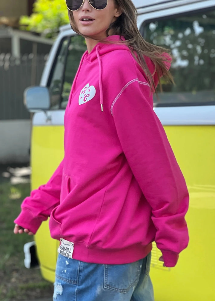 HAMMILL & CO Womens My Boyfriends Oversized Hoodie - Pink, WOMENS HOODIES, CAT HAMMILL, Elwood 101