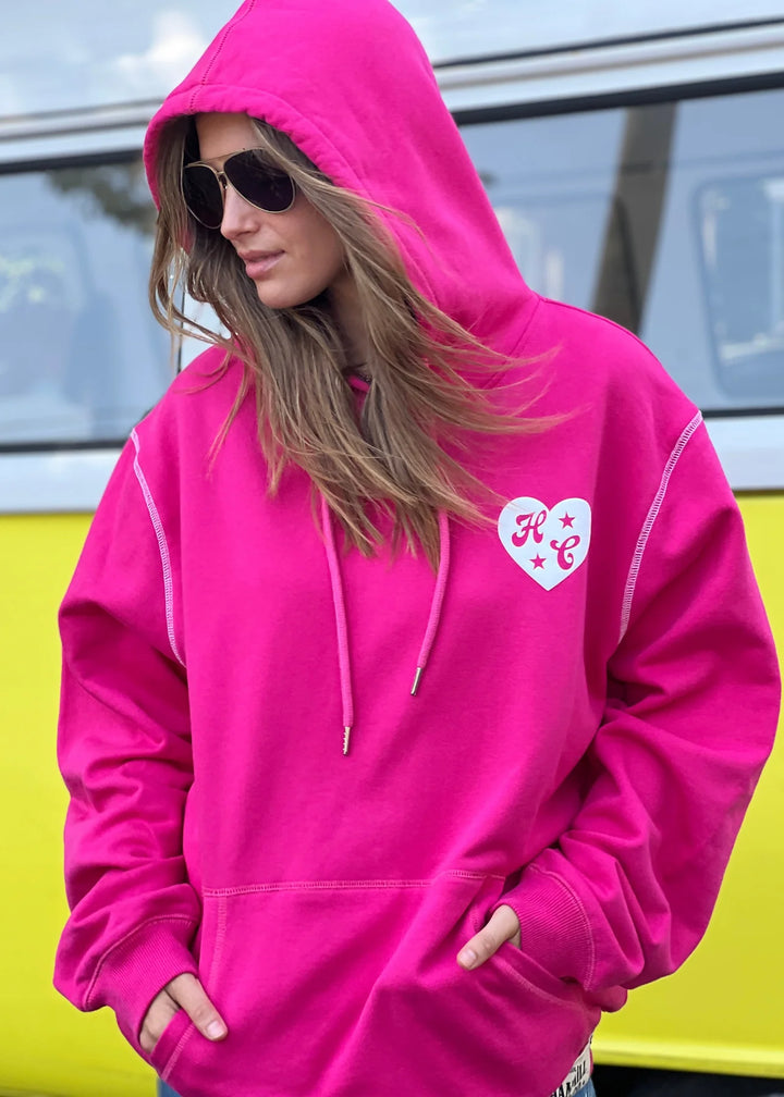 HAMMILL & CO Womens My Boyfriends Oversized Hoodie - Pink, WOMENS HOODIES, CAT HAMMILL, Elwood 101