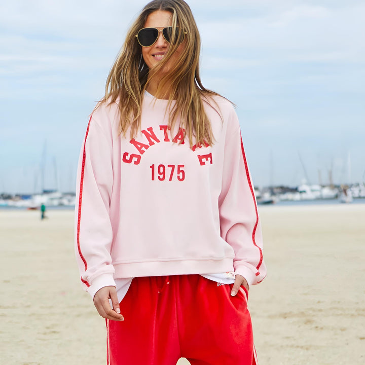 HAMMILL & CO Womens Santa Fe 1975 Urban Velour Sweat in Pink, WOMENS KNITS & SWEATERS, CAT HAMMILL, Elwood 101