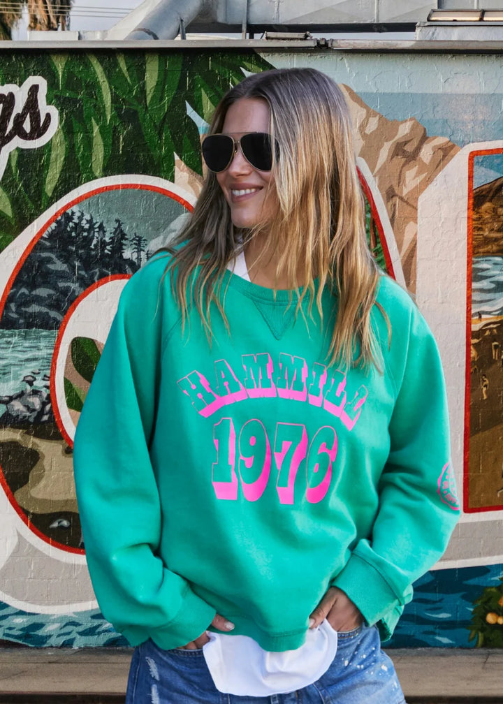 HAMMILL & CO Womens Vintage Wash Hammill 76 Sweat Washed Green, WOMENS KNITS & SWEATERS, CAT HAMMILL, Elwood 101