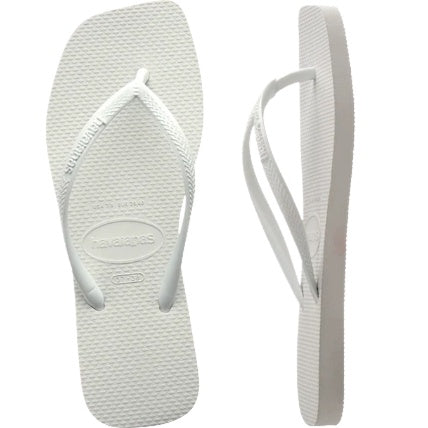 HAVAIANAS Slim Square Toe Solid White Female Thongs, WOMENS SHOES, HAVAIANAS, Elwood 101