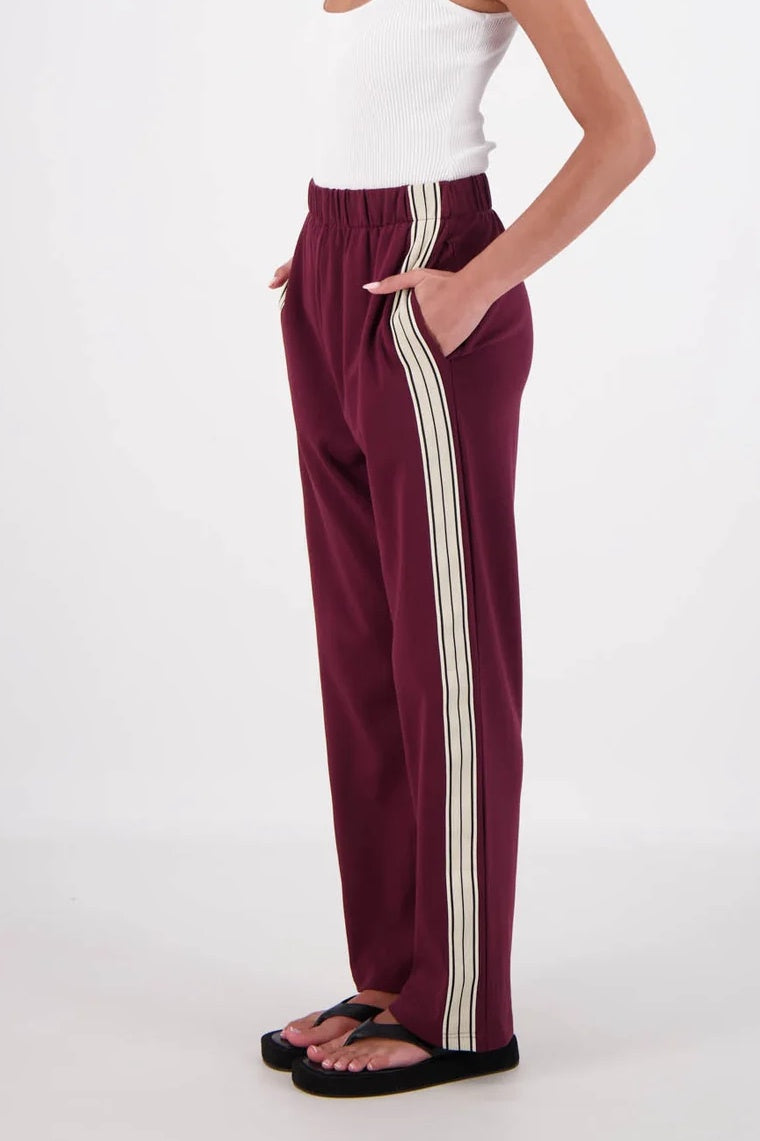 JASMINE ALEXA Womens Panarea Trackpants Plum, WOMENS TRACK PANTS, JASMINE ALEXA, Elwood 101