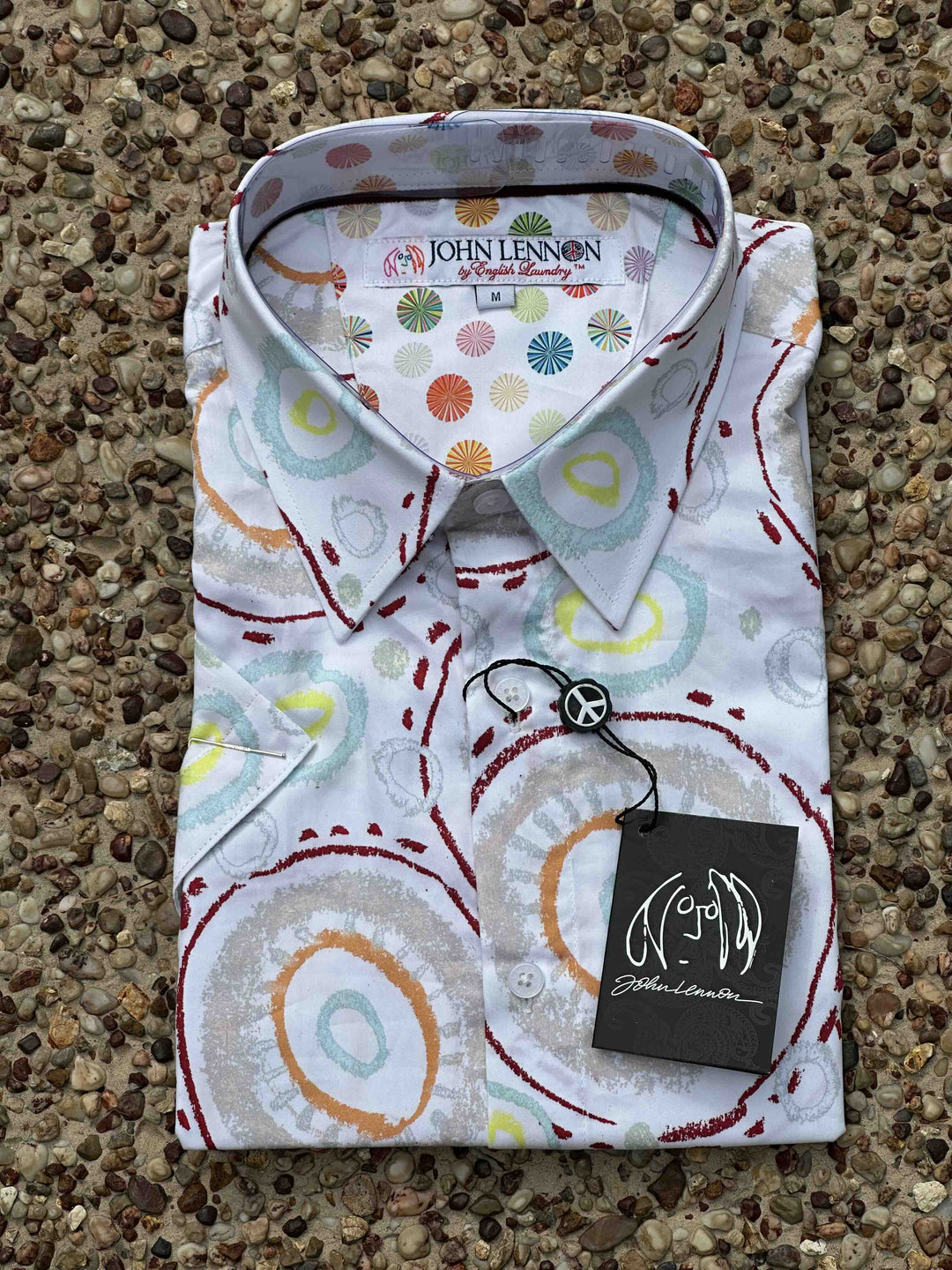 JOHN LENNON Mens Charley Short Sleeve Shirt in White