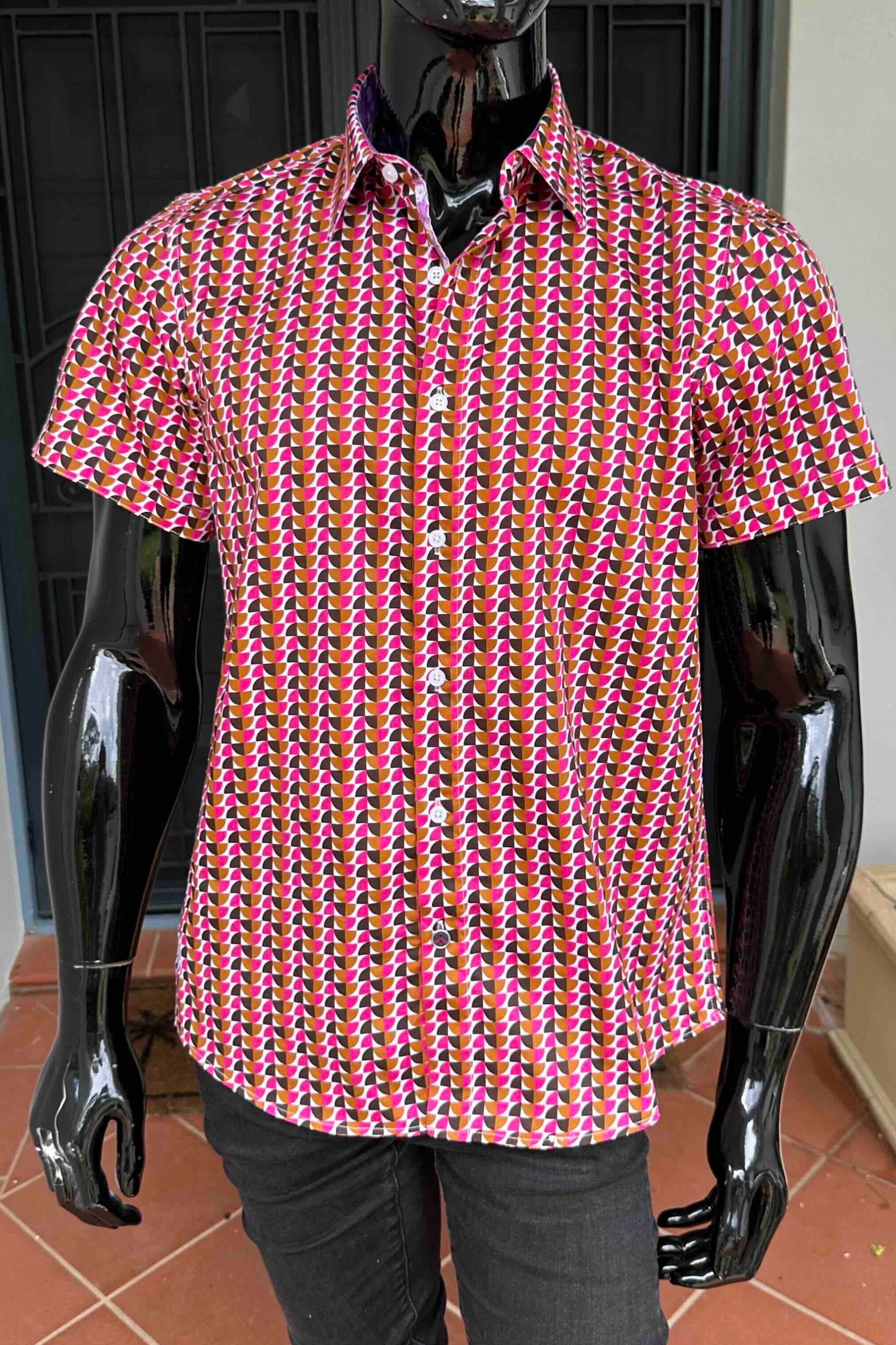 JOHN LENNON Mens Lancing Short Sleeve Shirt Fuchsia