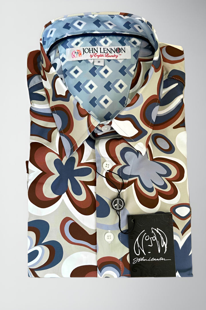 JOHN LENNON Mens Smethwick Short Sleeve Shirt in Putty, MENS SHIRTS, JOHN LENNON, Elwood 101