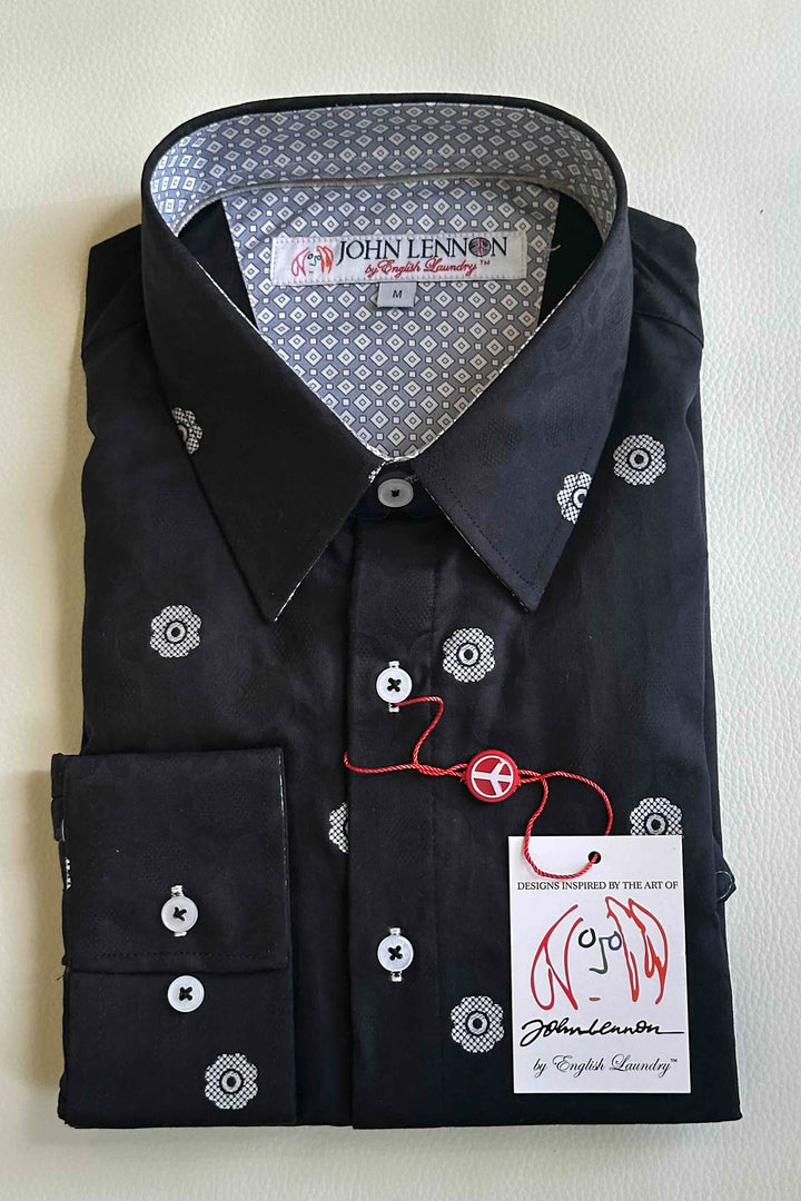 JOHN LENNON Mens Wrexham Long Sleeve Shirt - Black, MENS SHIRTS, JOHN LENNON, Elwood 101