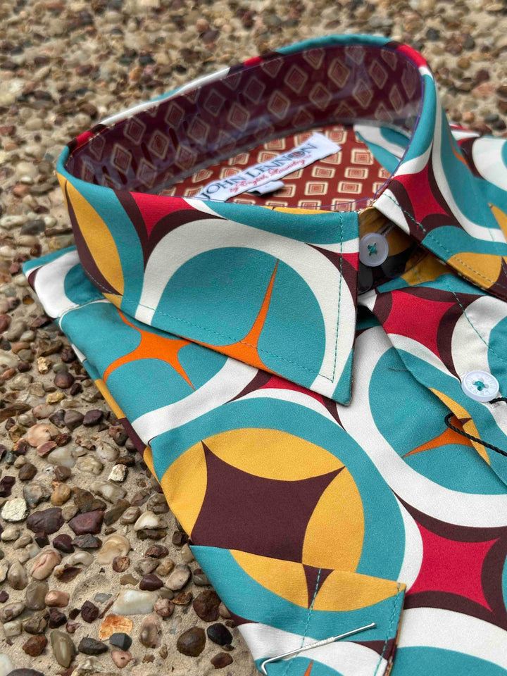 JOHN LENNON Mens Chequers Short Sleeve Shirt in Multi