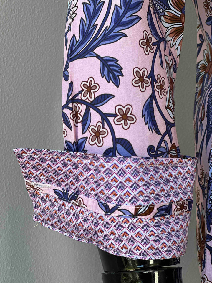 JOHN LENNON Mens Cradley Long Sleeve Paisley Shirt in Pink, MENS SHIRTS, JOHN LENNON, Elwood 101