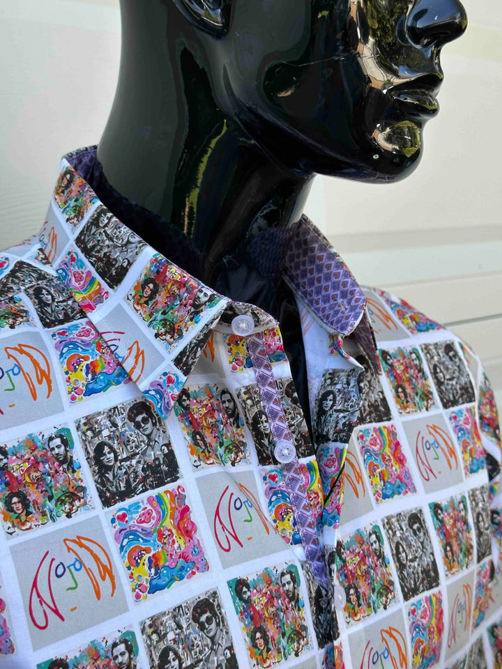 JOHN LENNON Mens Dewsbury Long Sleeve Shirt in Multi Print, MENS SHIRTS, JOHN LENNON, Elwood 101