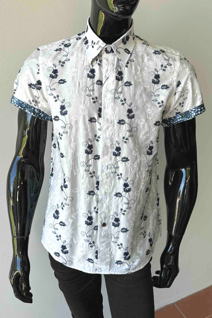 JOHN LENNON Mens Merry Hill Short Sleeve Shirt in White, MENS SHIRTS, JOHN LENNON, Elwood 101