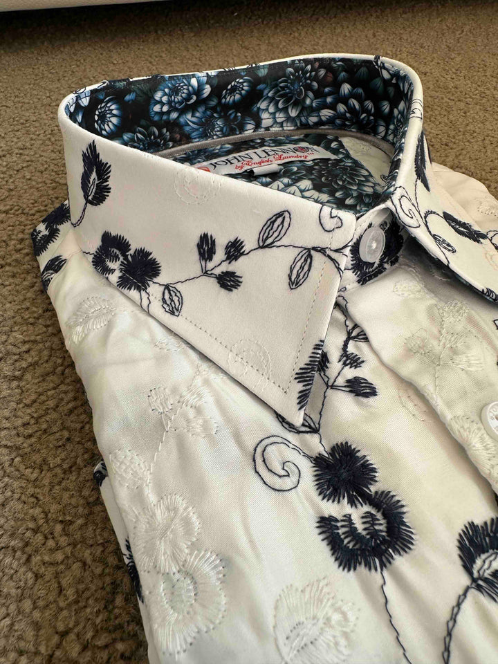 JOHN LENNON Mens Merry Hill Short Sleeve Shirt in White, MENS SHIRTS, JOHN LENNON, Elwood 101