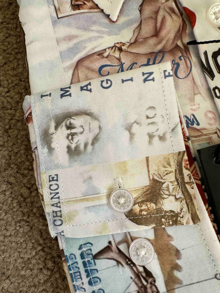 JOHN LENNON Mens Mind Games Long Sleeve Shirt in Putty, MENS SHIRTS, JOHN LENNON, Elwood 101